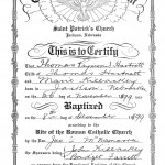 Tom, Jr. Baptism Cert 1899